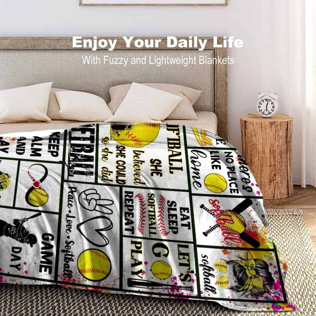 Manta de Softbol Ligera y Acogedora con Estampado Suave de - Imagen 7