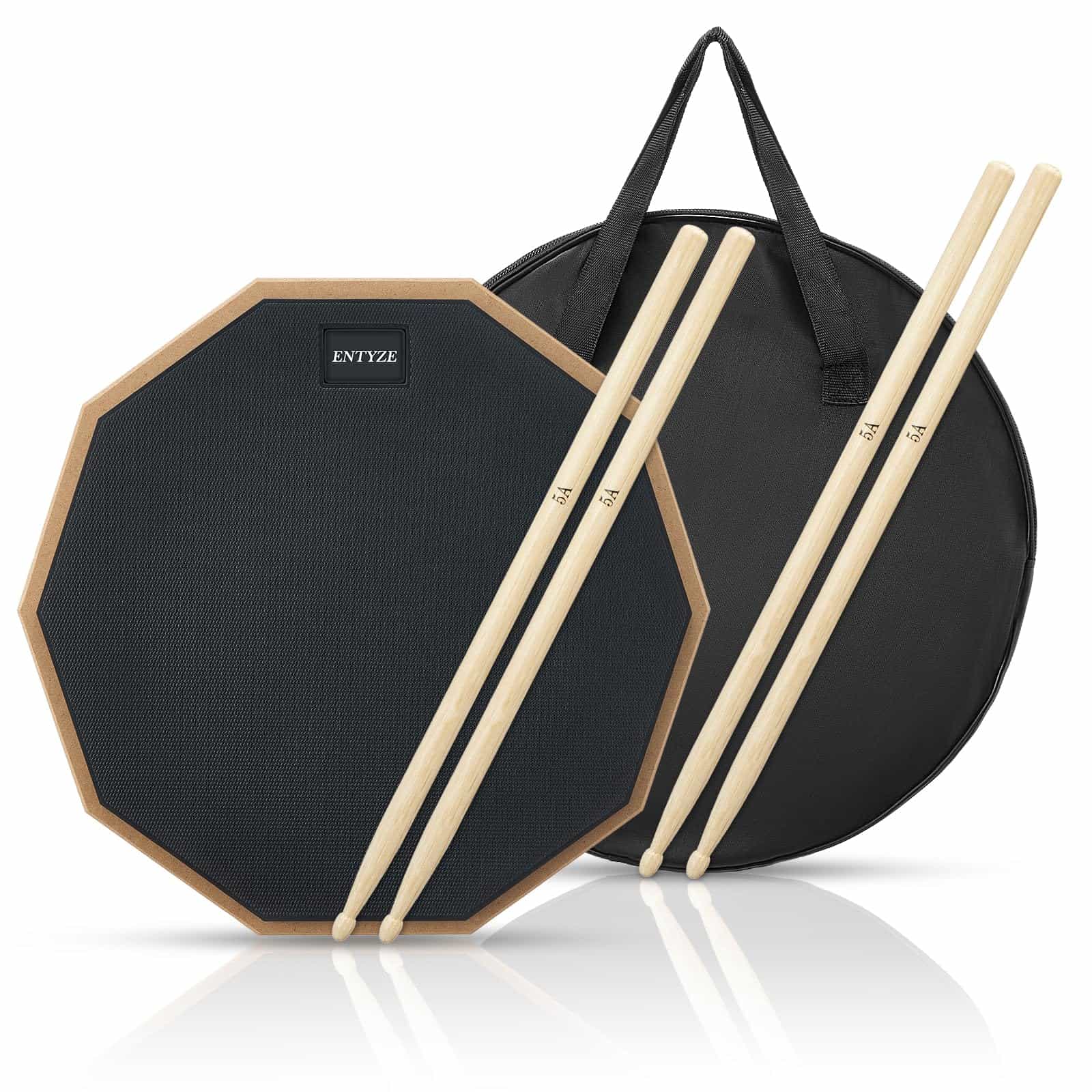 ENTYZE Snare Drum Practice Pad, Pad de -Negro