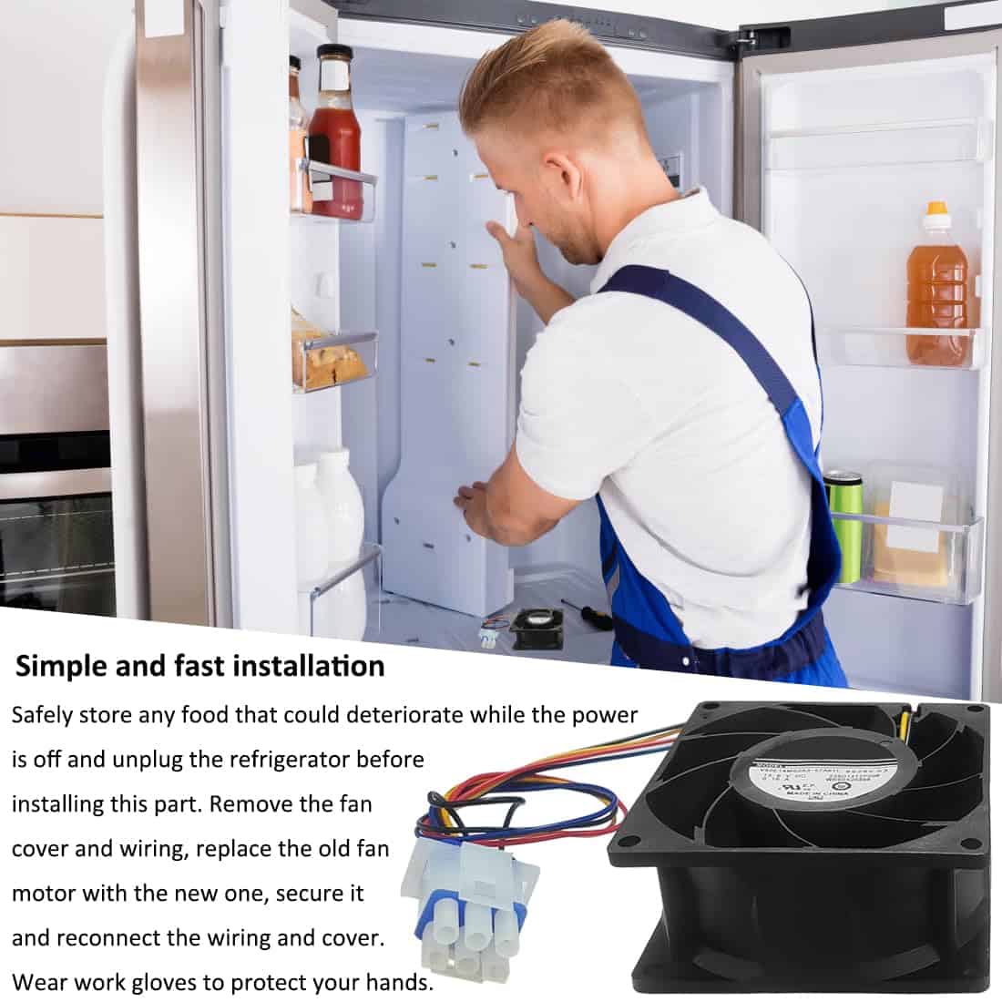 Motor del ventilador evaporador de refrigerador WR60X26866 - Imagen 8