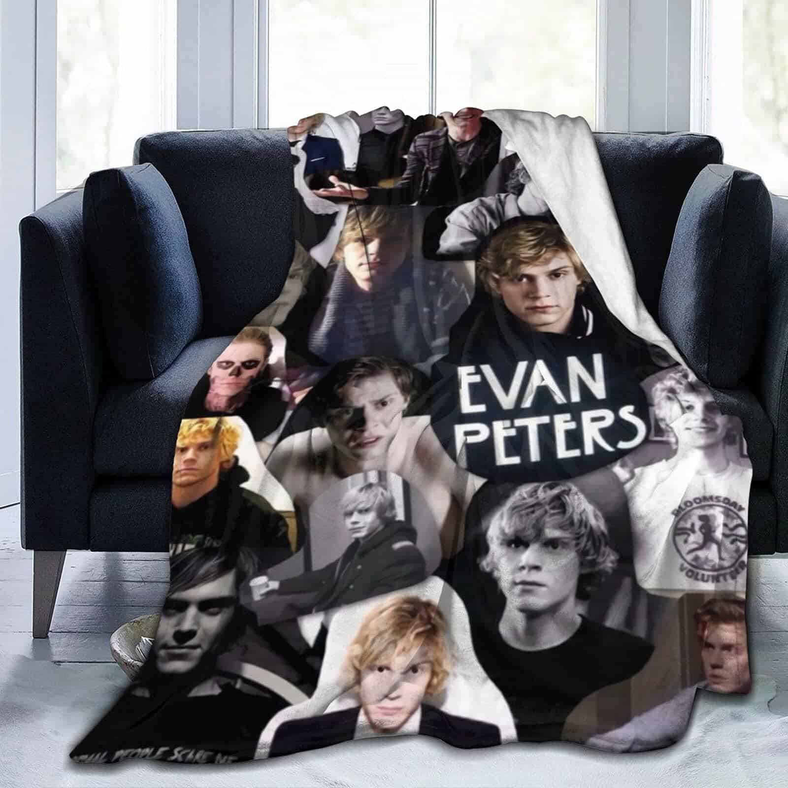 Manta Evan Peters Suave Cálida Esponjosa Ligera para Mantas