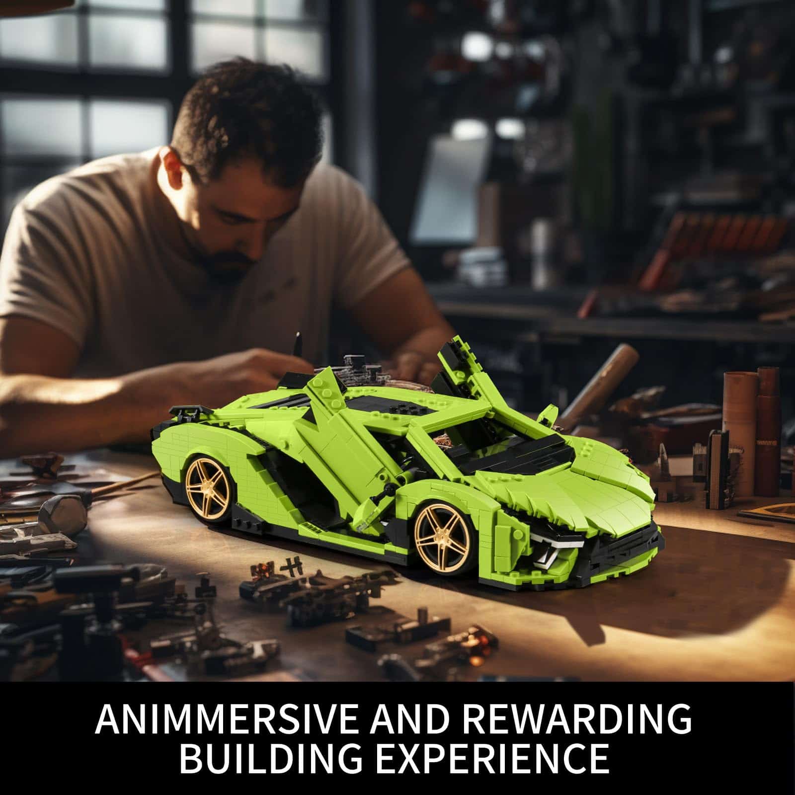 Mould King 10011 Mini SAI Sports Car MOC Building Blocks y - Imagen 7