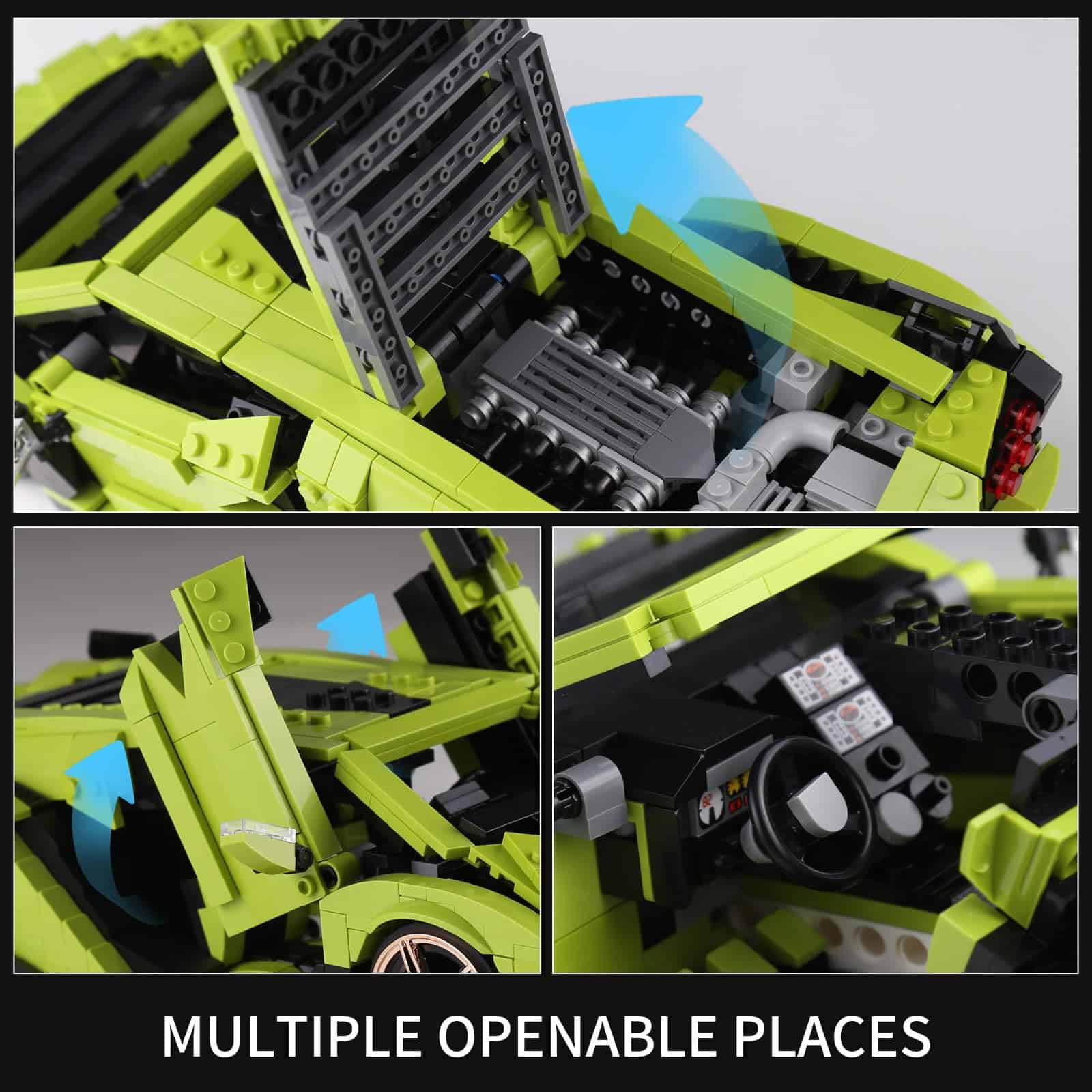 Mould King 10011 Mini SAI Sports Car MOC Building Blocks y - Imagen 4