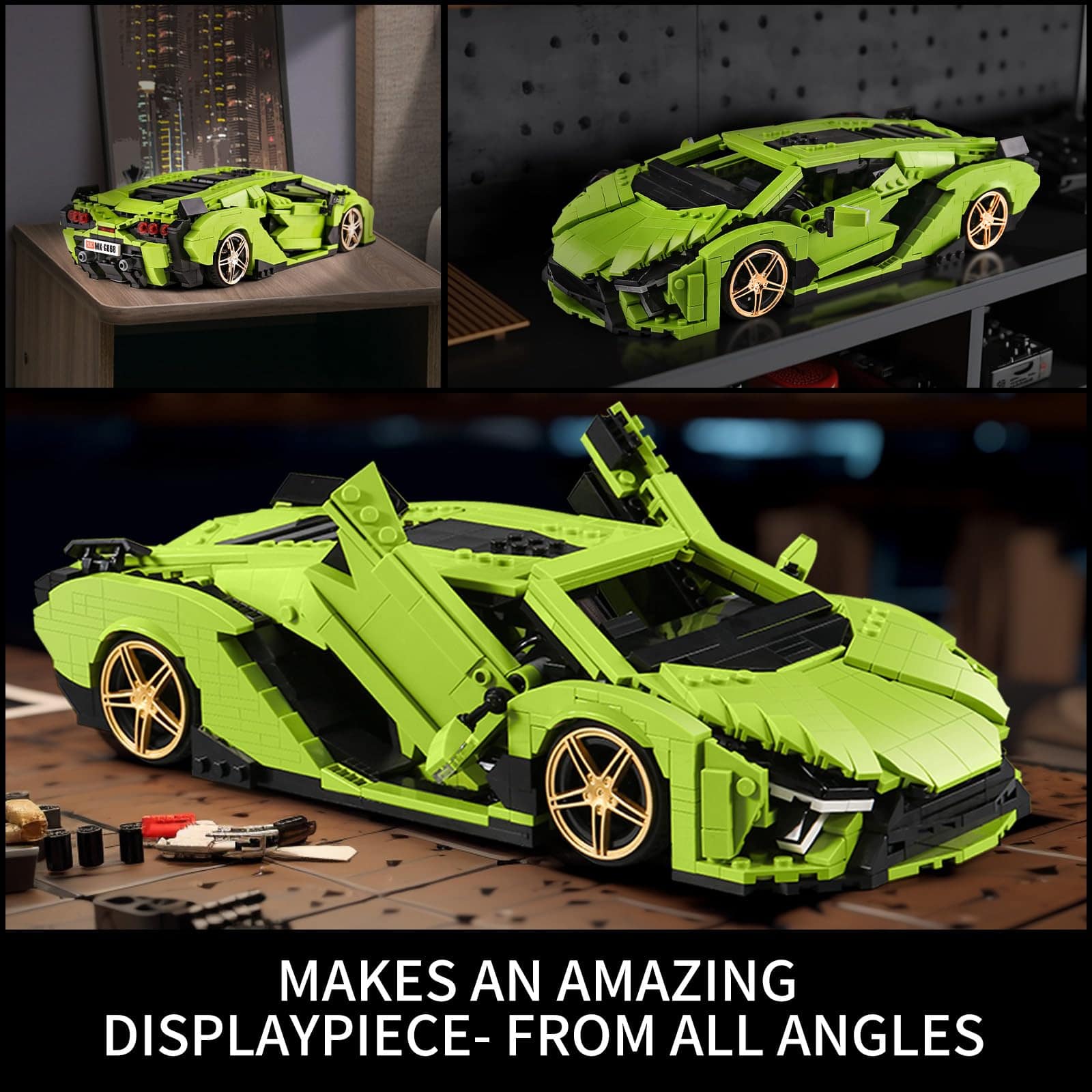 Mould King 10011 Mini SAI Sports Car MOC Building Blocks y - Imagen 8