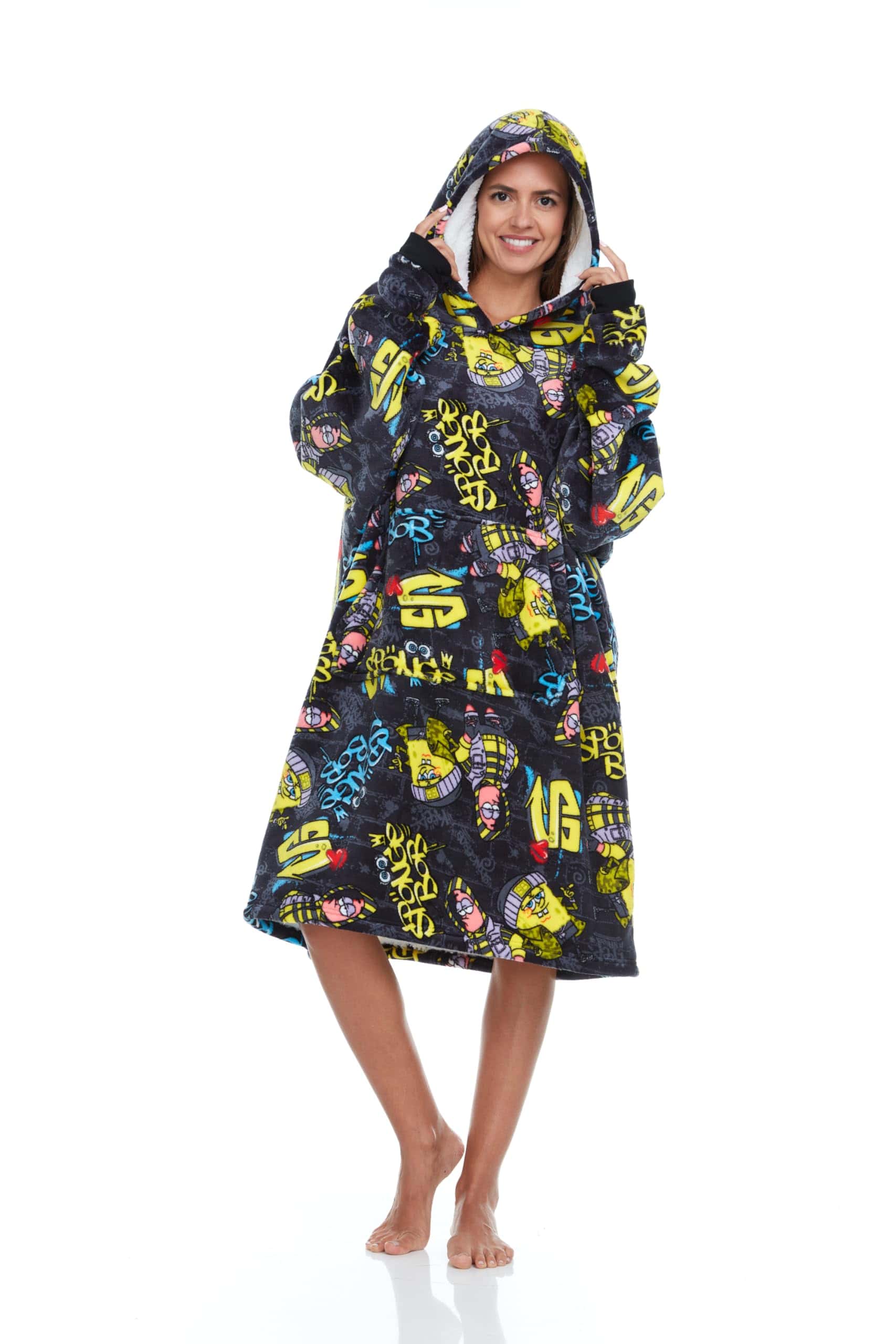 Manta con Capucha COCO BRANDS SpongeBob, Talla Única, Forro - Imagen 6