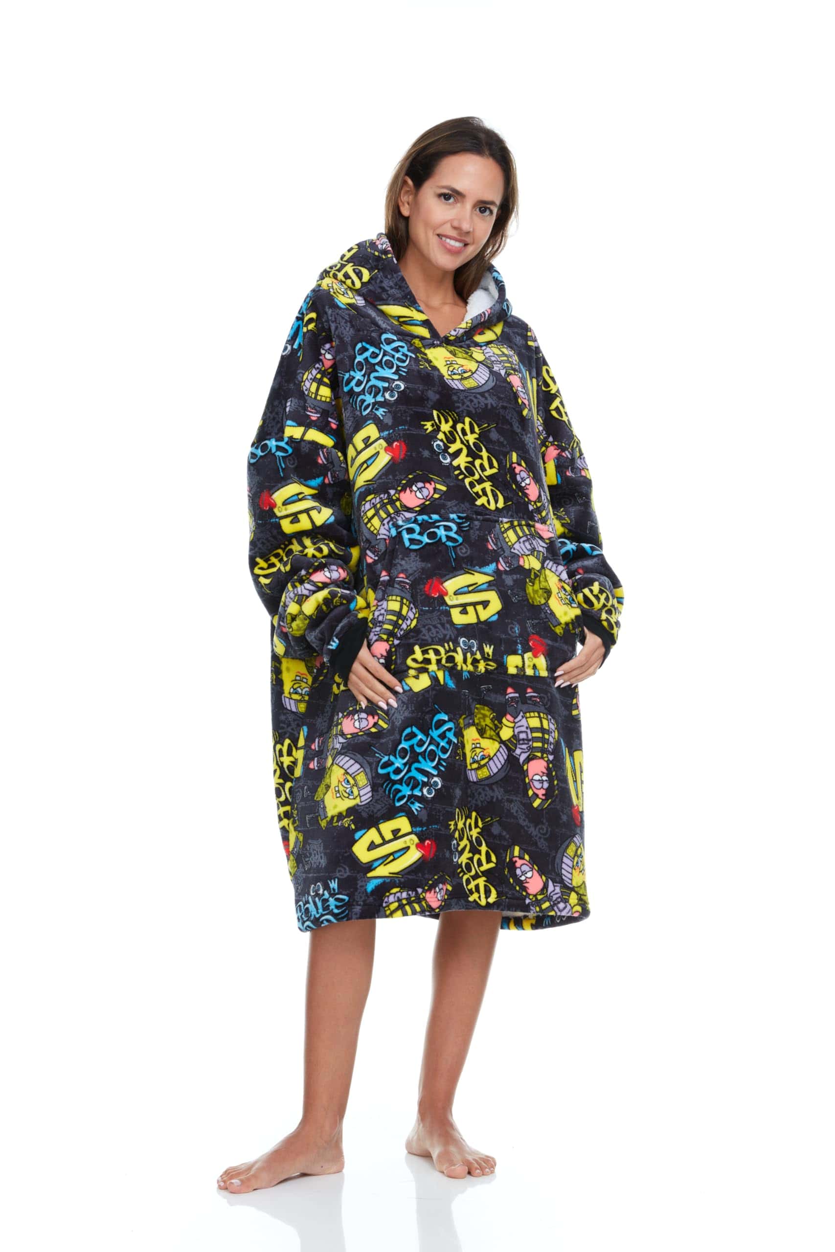 Manta con Capucha COCO BRANDS SpongeBob, Talla Única, Forro - Imagen 5