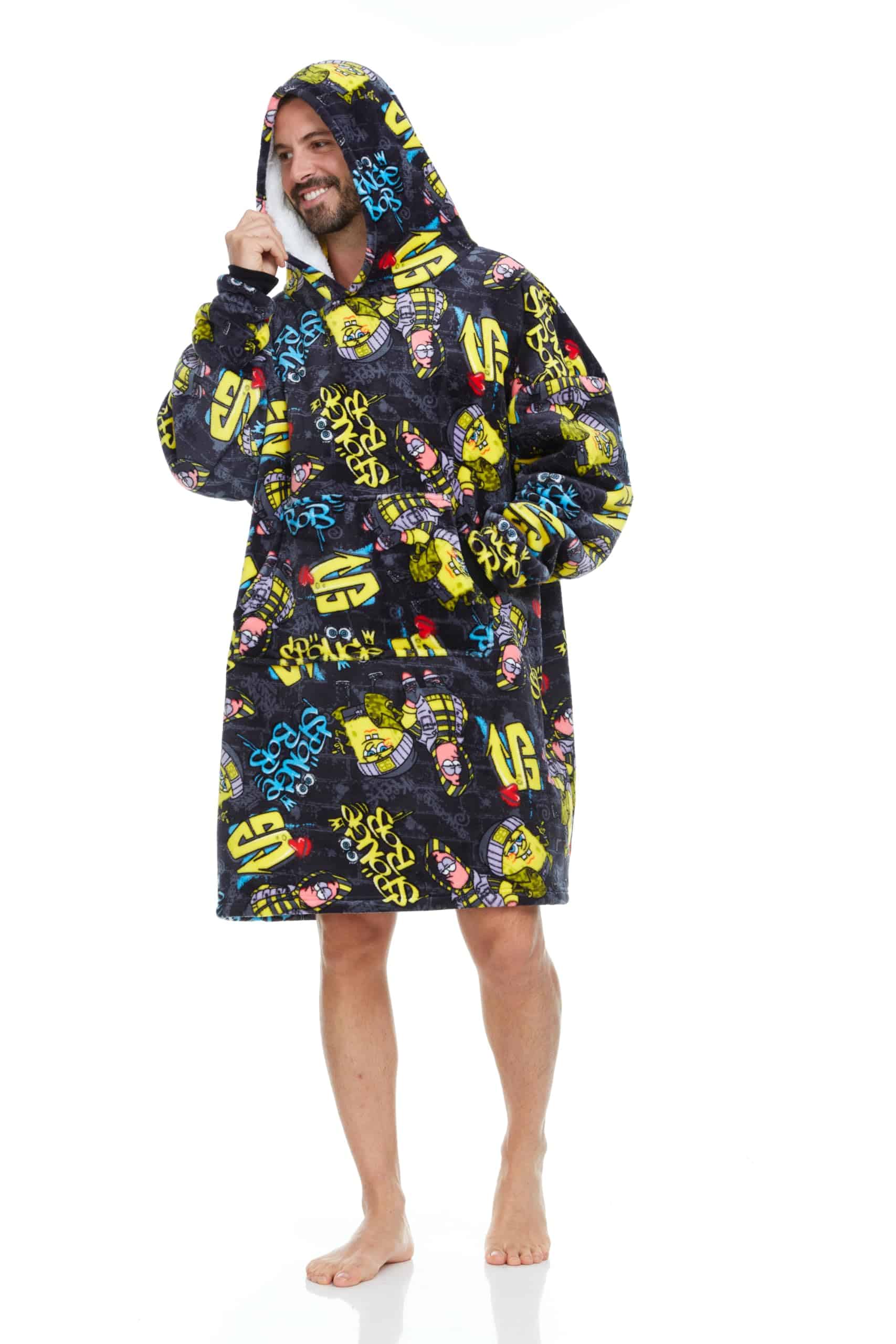 Manta con Capucha COCO BRANDS SpongeBob, Talla Única, Forro - Imagen 4