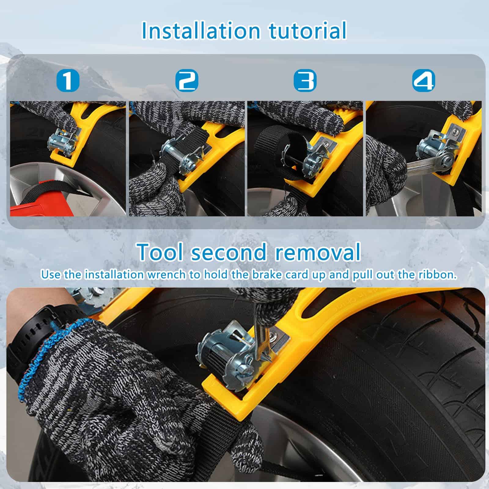 Cadenas de Nieve misiLin Actualizadas para Coche, 8 Paquete - Imagen 7