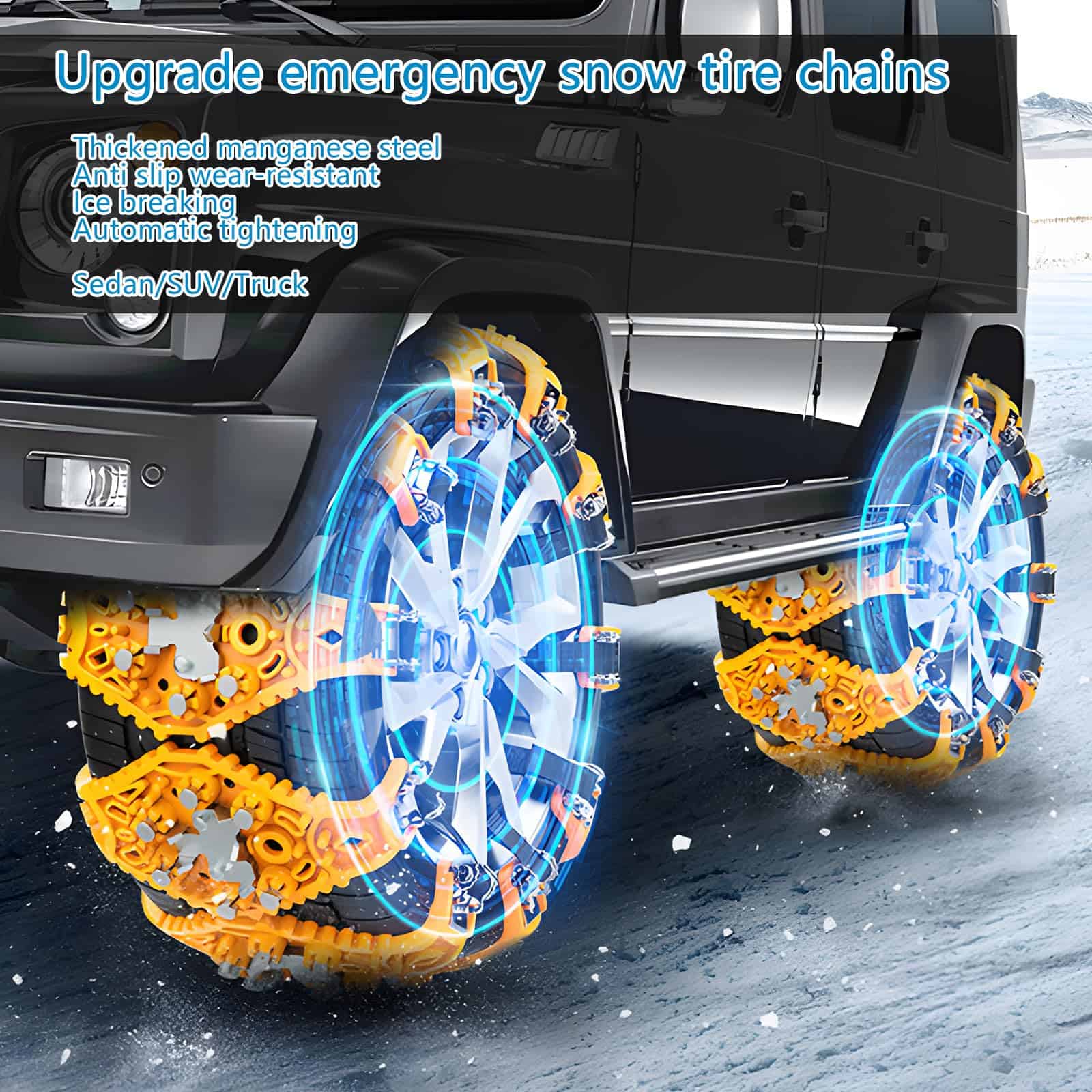 Cadenas de Nieve misiLin Actualizadas para Coche, 8 Paquete - Imagen 3