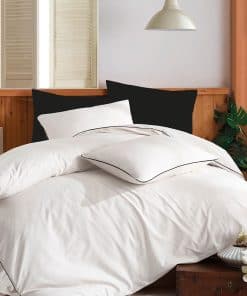 Juego de Funda de Edredón Via Bianco Plain 100% Algodón