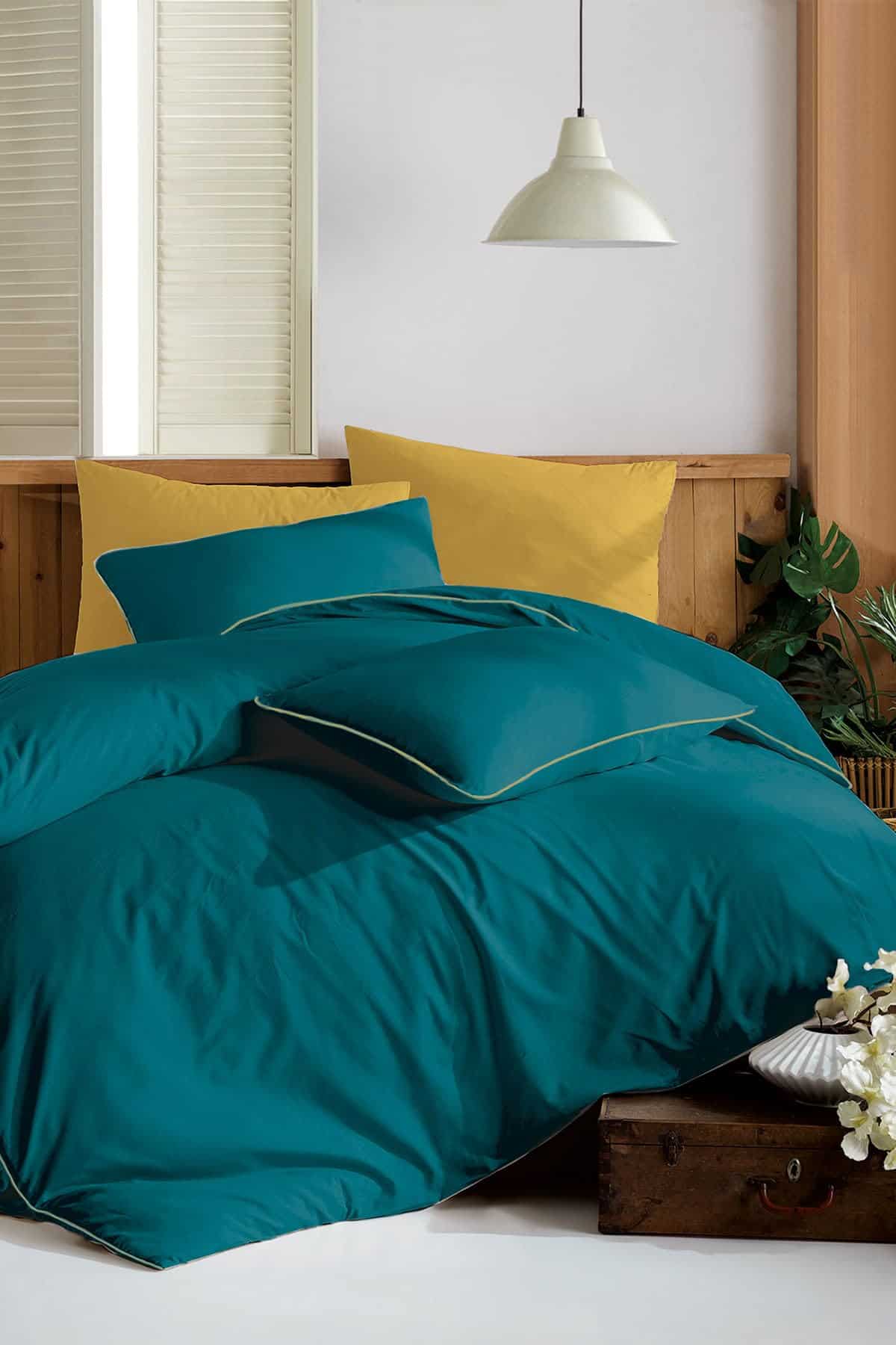 Juego de Funda Nórdica de Algodón Orgánico 100% Liso Via