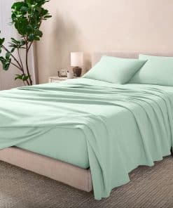 Juego de sábanas de franela Bare Home 100% -Menta