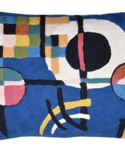 Funda de almohada moderna azul Lumbar Kandinsky de Kashmir