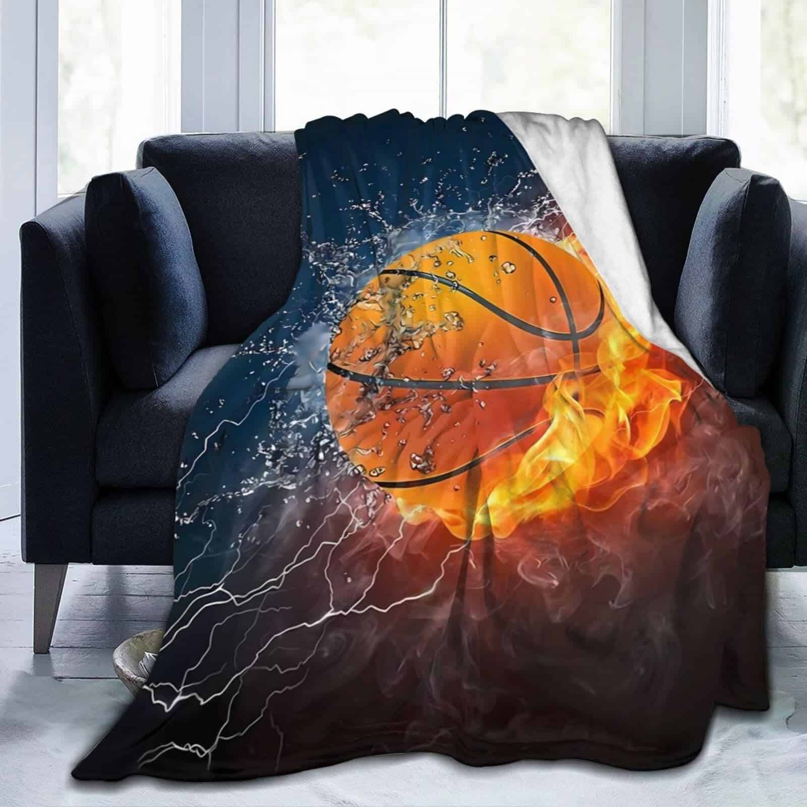 Manta de Felpa de Baloncesto Súper Suave y Acogedora 60x80