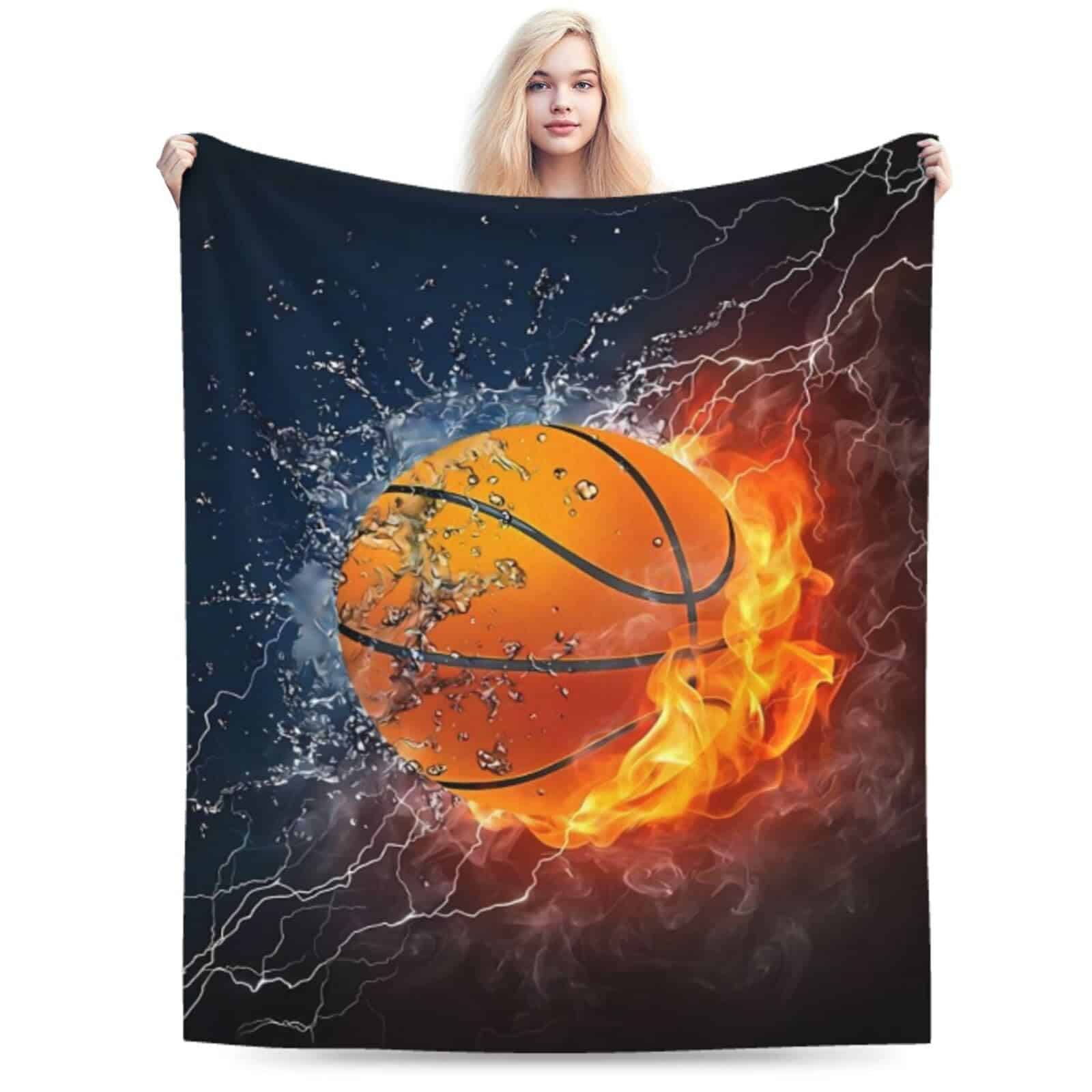 Manta de Felpa de Baloncesto Súper Suave y Acogedora 60x80 - Imagen 3