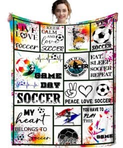 Manta de Fútbol Regalos Exterior Ultra Suave de Felpa