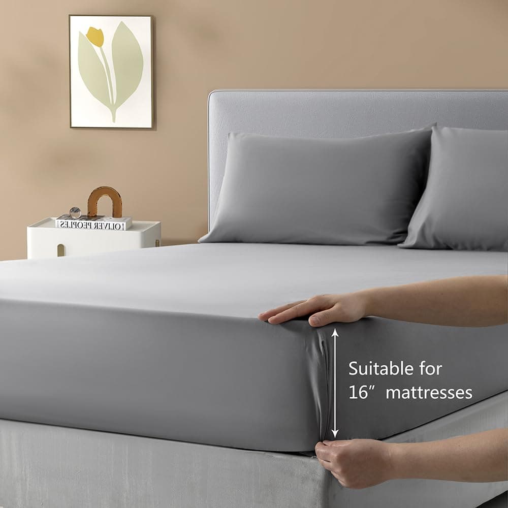 Juego de sábanas de bolsillo profundo NookZuzu de 4 piezas, - Imagen 3