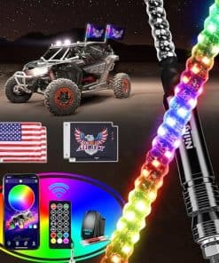 Luz de Látigo LED RGB Nilight 2PCS 2FT con Luz Adicional de