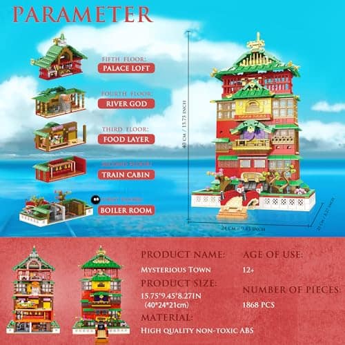 Set de Casa Arquitectónica Baños Termales Set de Bloques de - Imagen 6