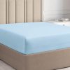 Sábana Ajustable de Algodón Egipcio Queen -Azul Claro