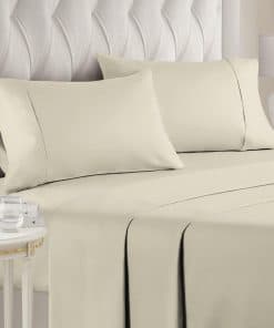 Juego de sábanas de algodón egipcio - -Taupe