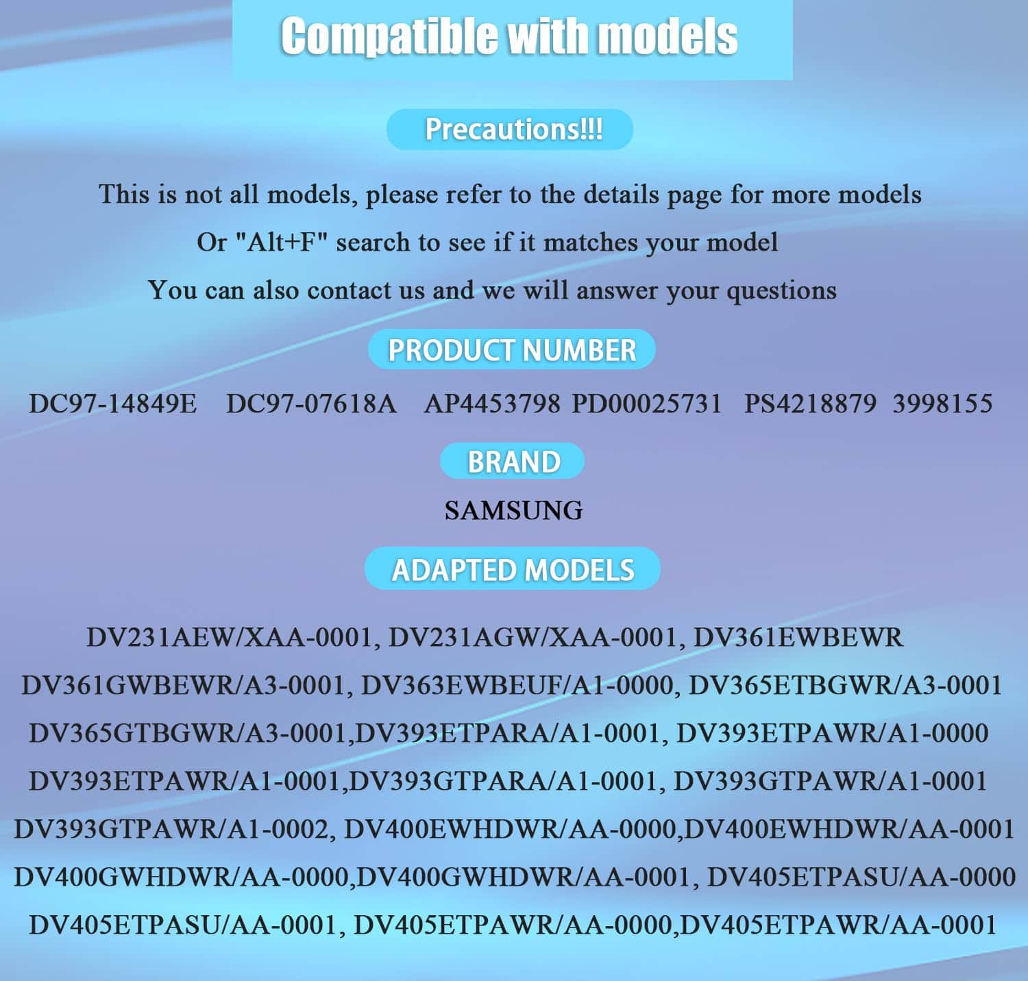 Kit de Junta de Fieltro para Tambor de Secadora DC97-07618A - Imagen 8