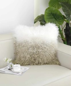 Fundas de cojín de piel de Mongolia 100% real 18x18, Fundas