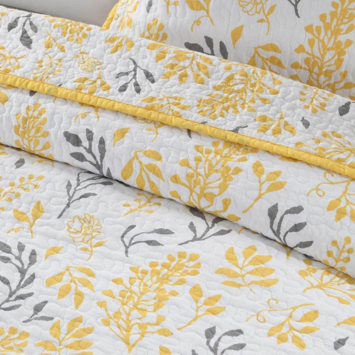 Colcha Queen Size - 100% Algodón Juego de Colcha Floral - Imagen 6