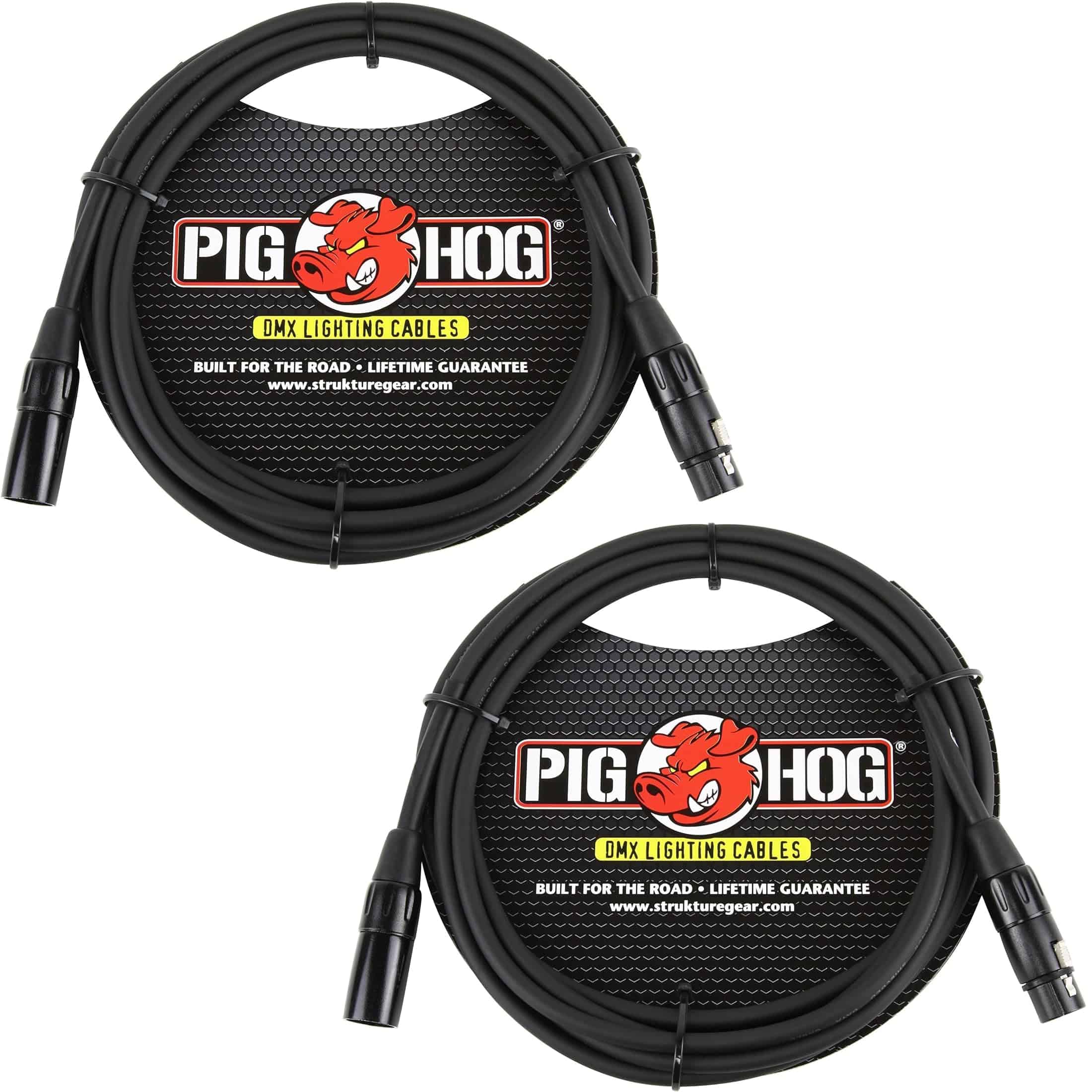 Cables de iluminación DMX Pig Hog PHDMX10 - Paquete de 2