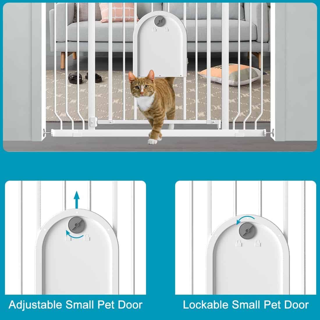 Puerta para Perros TSAYAWA con Puerta para Gatos, Barrera - Imagen 5