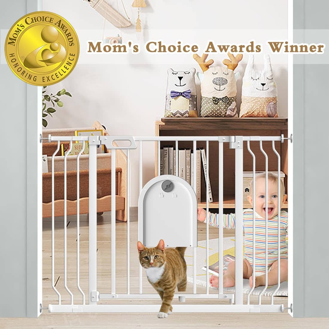 Puerta para Perros TSAYAWA con Puerta para Gatos, Barrera - Imagen 3