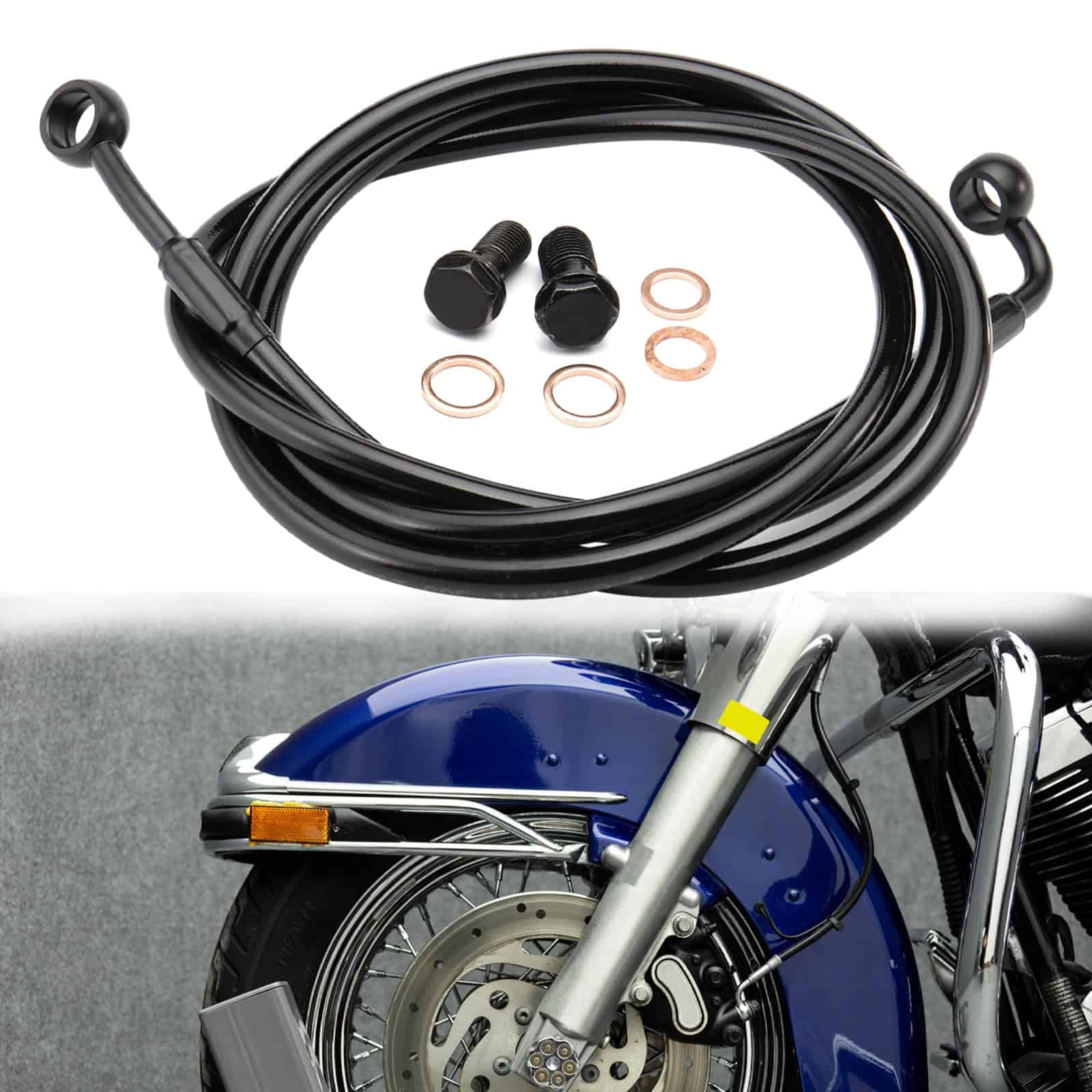 Línea de Freno delantero extendida -Negro