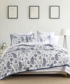 Edredón tamaño Queen LORRIARD, 100% Algodón Floral Juego de