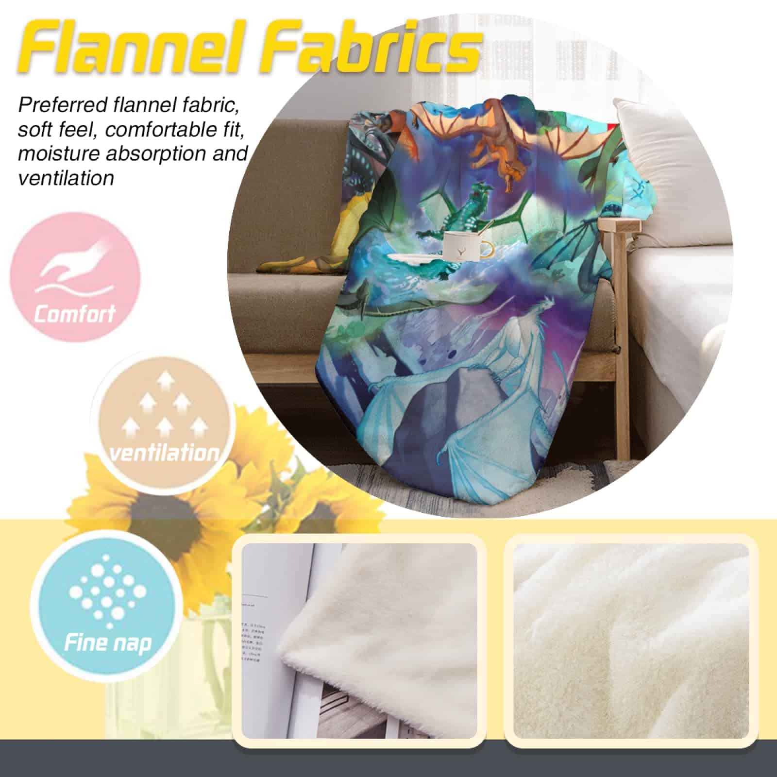 Manta de Microfleece Ultra Suave Wingfire Manta de - Imagen 6