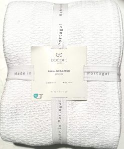 Colcha de cobertor de retazos de algodón blanco liso