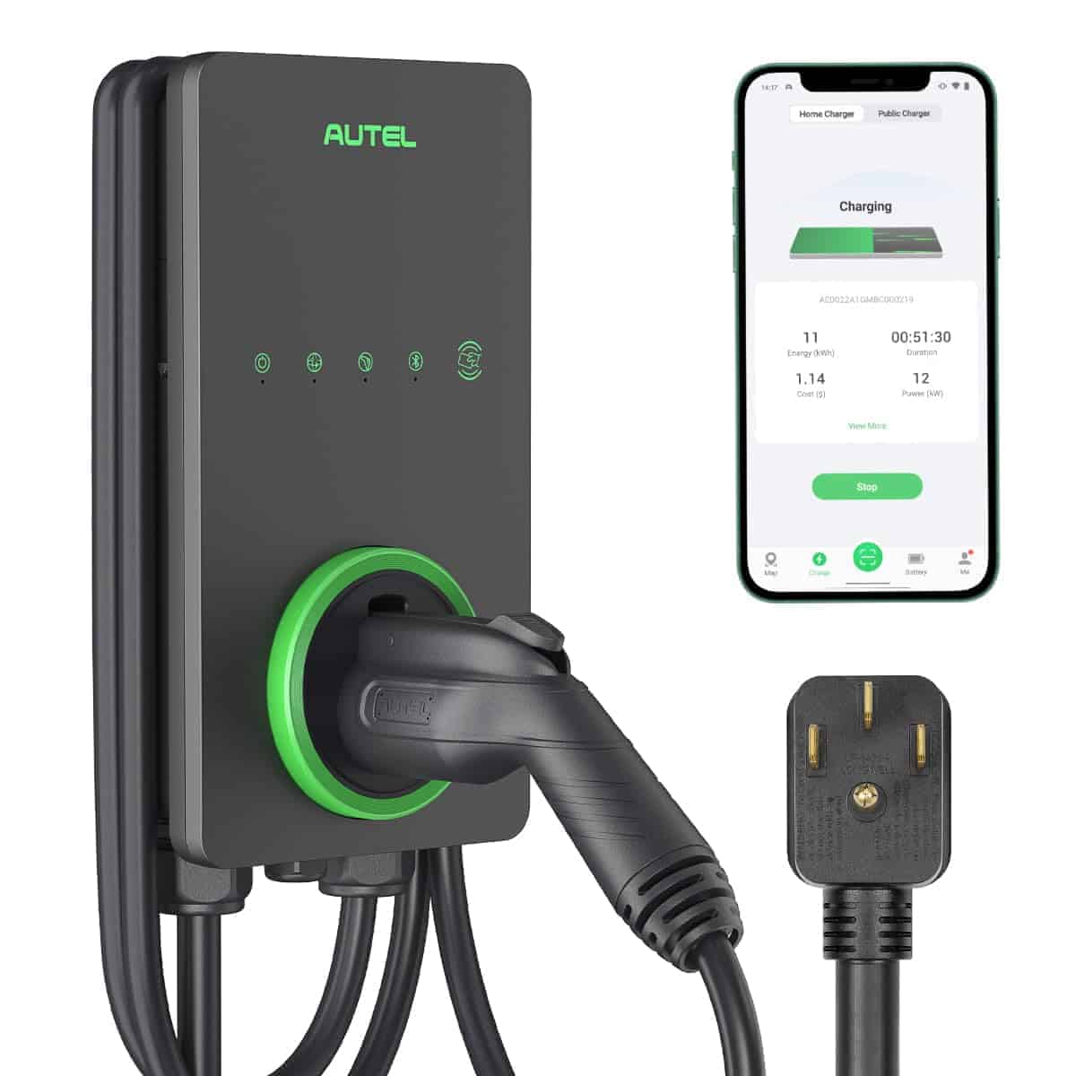 Cargador de vehículo eléctrico Autel Home Level 2 de hasta