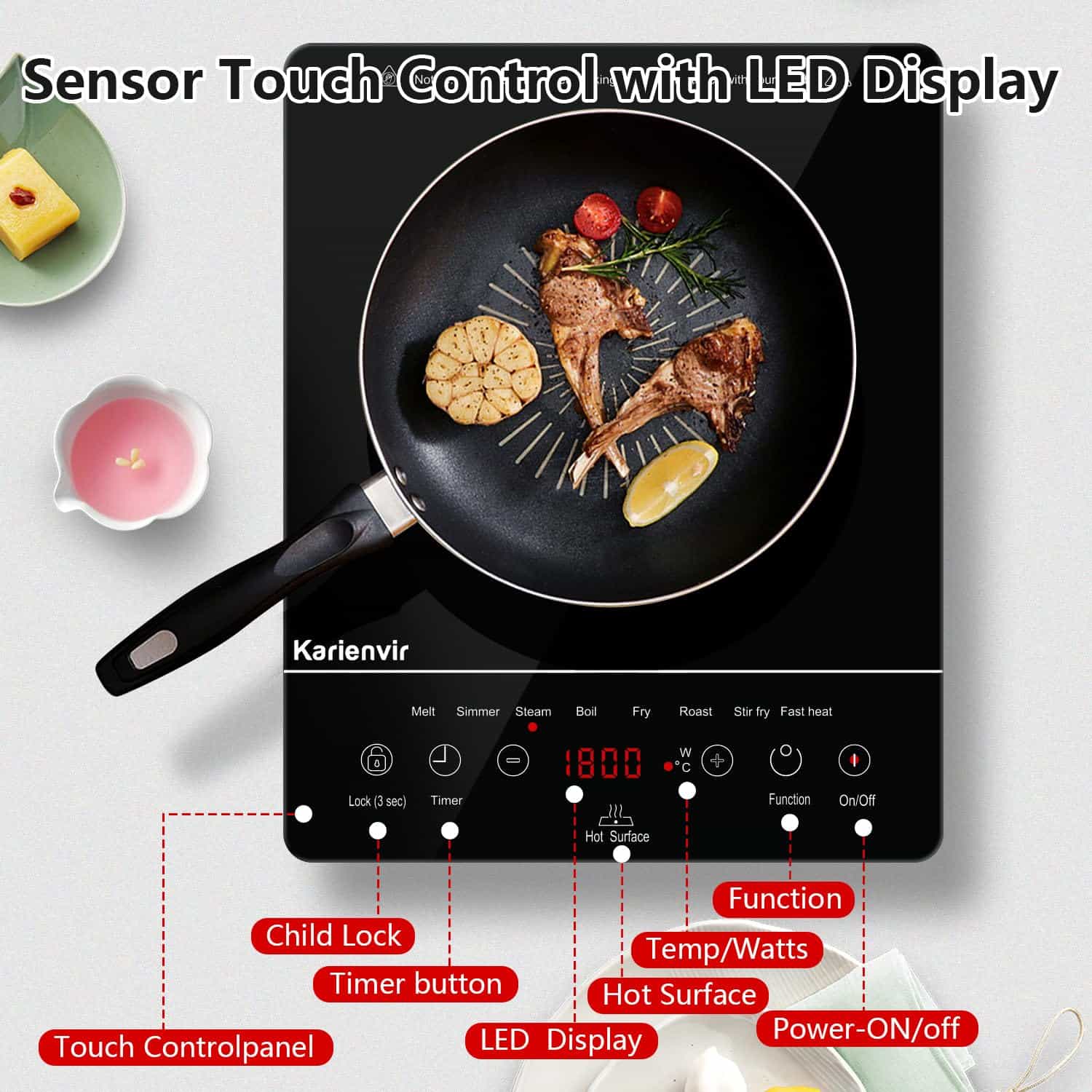 Karienvir Placa de Cocina Eléctrica de Una Sola Hornilla, - Imagen 6