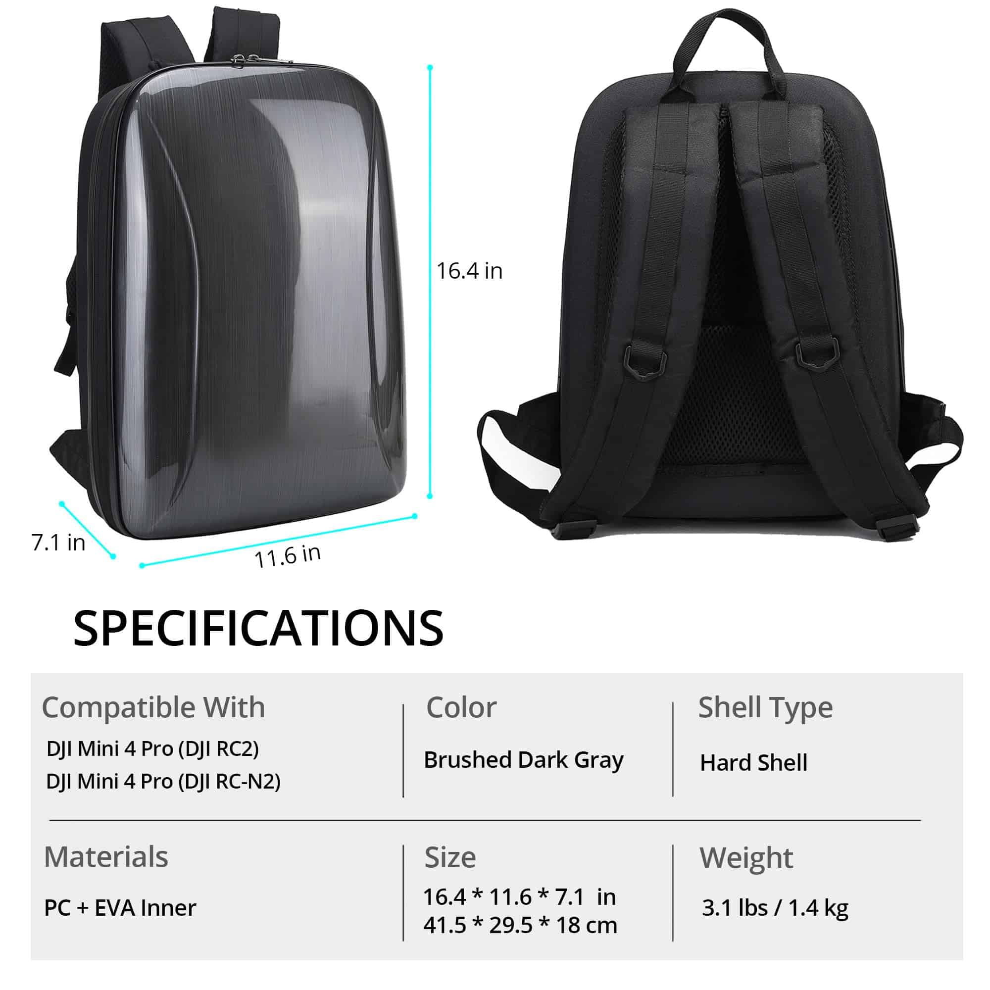 Mochila PONYRC Mini 4 Pro, Estuche Impermeable y a Prueba - Imagen 6
