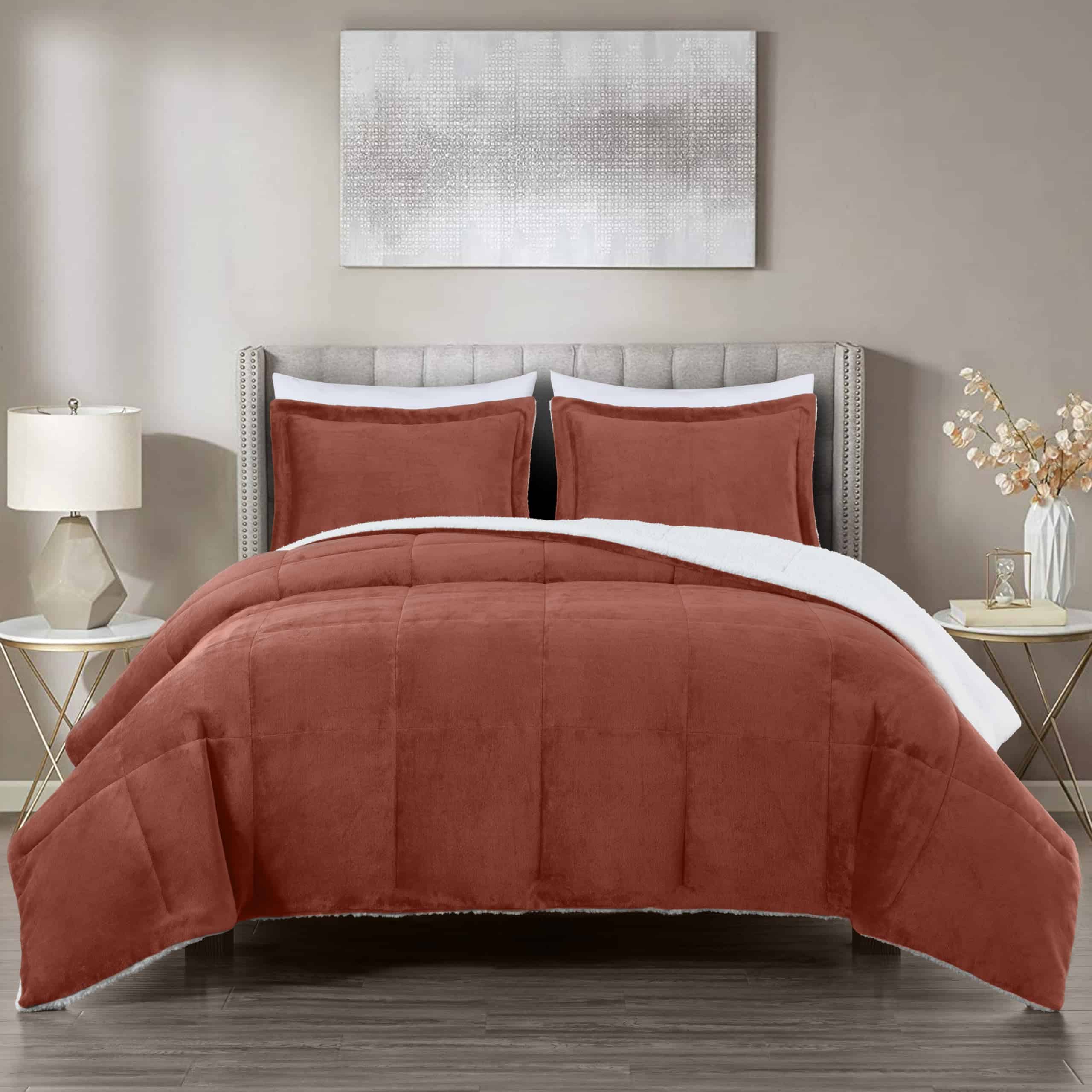 Juego de Edredón Ultra Suave Micromink Sherpa tamaño Queen