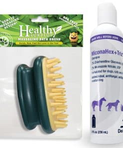 Combo de Cepillo de Baño Masajeador para Mascotas y Champú