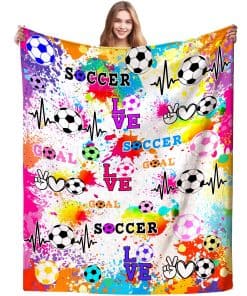 Manta de Fútbol para Niñas Suave de Franela, Manta de