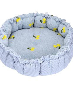 Cama para Perros Gatos Acaba Azul Cama Redonda Cómoda para