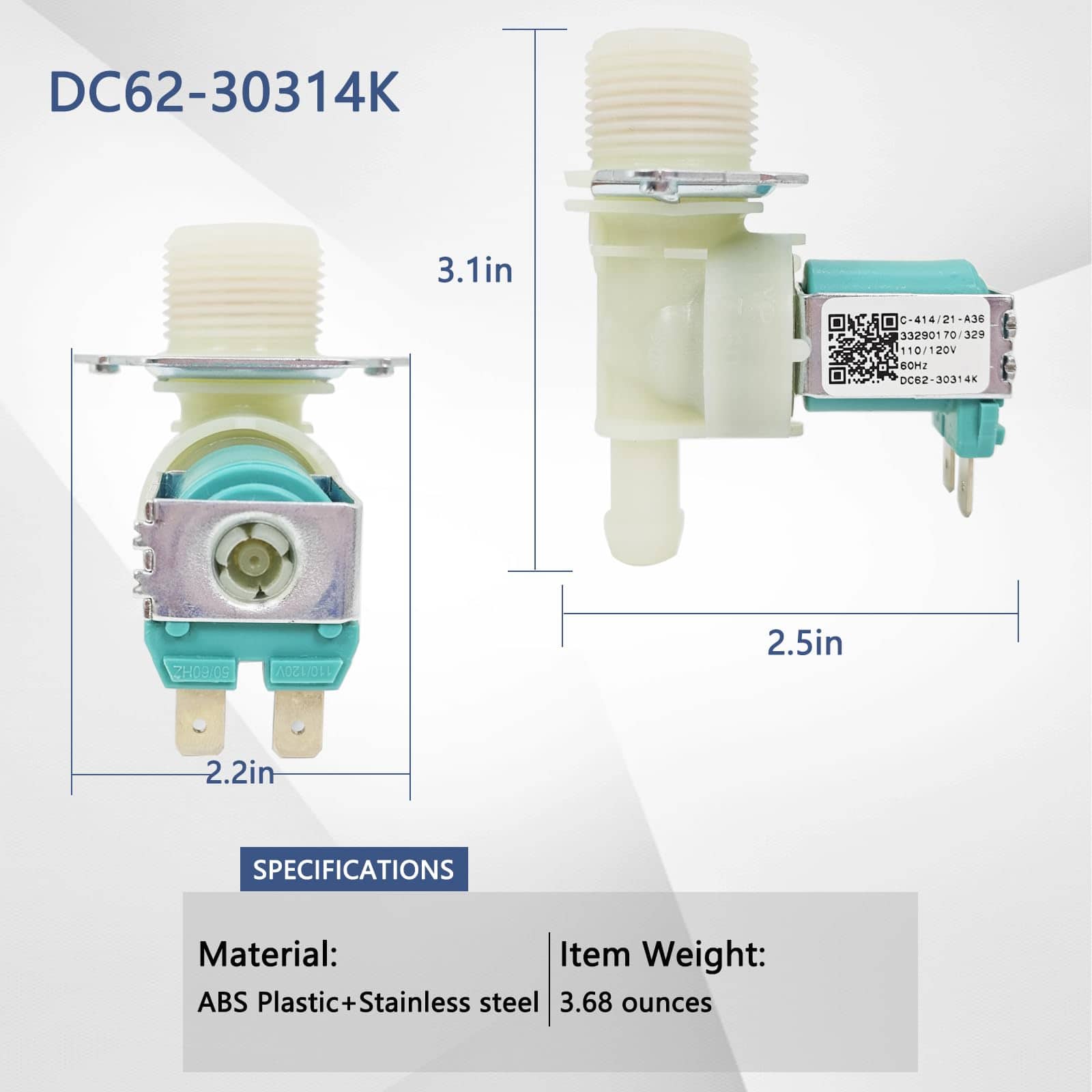 Juego de Válvula de Entrada de Agua Fría DC62-00214M y - Imagen 7