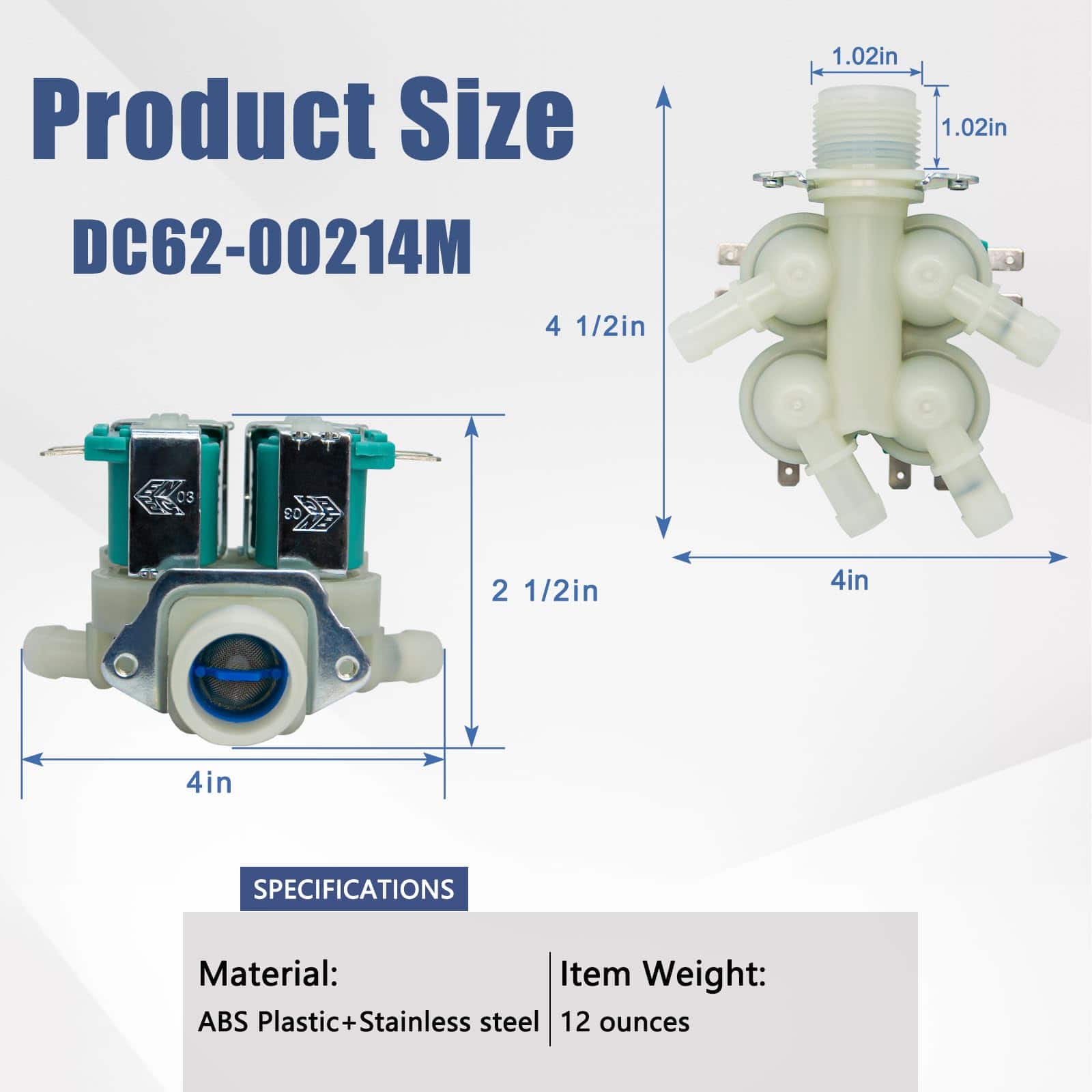 Juego de Válvula de Entrada de Agua Fría DC62-00214M y - Imagen 6