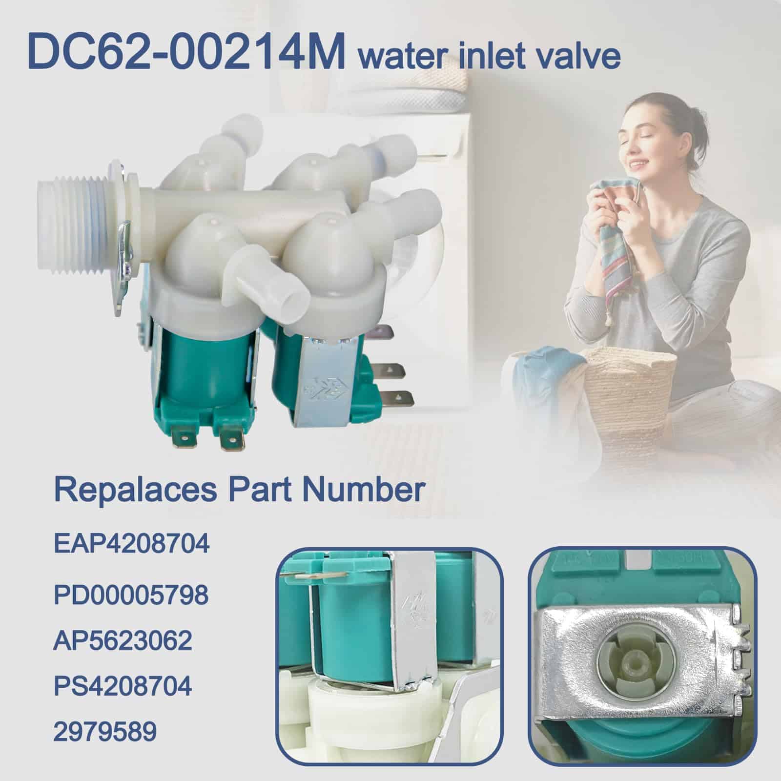 Juego de Válvula de Entrada de Agua Fría DC62-00214M y - Imagen 3