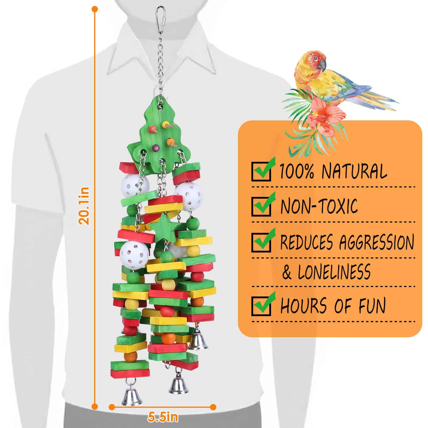 Juguetes para Loros GATMAHE, Juguetes Grandes para Loros, - Imagen 9