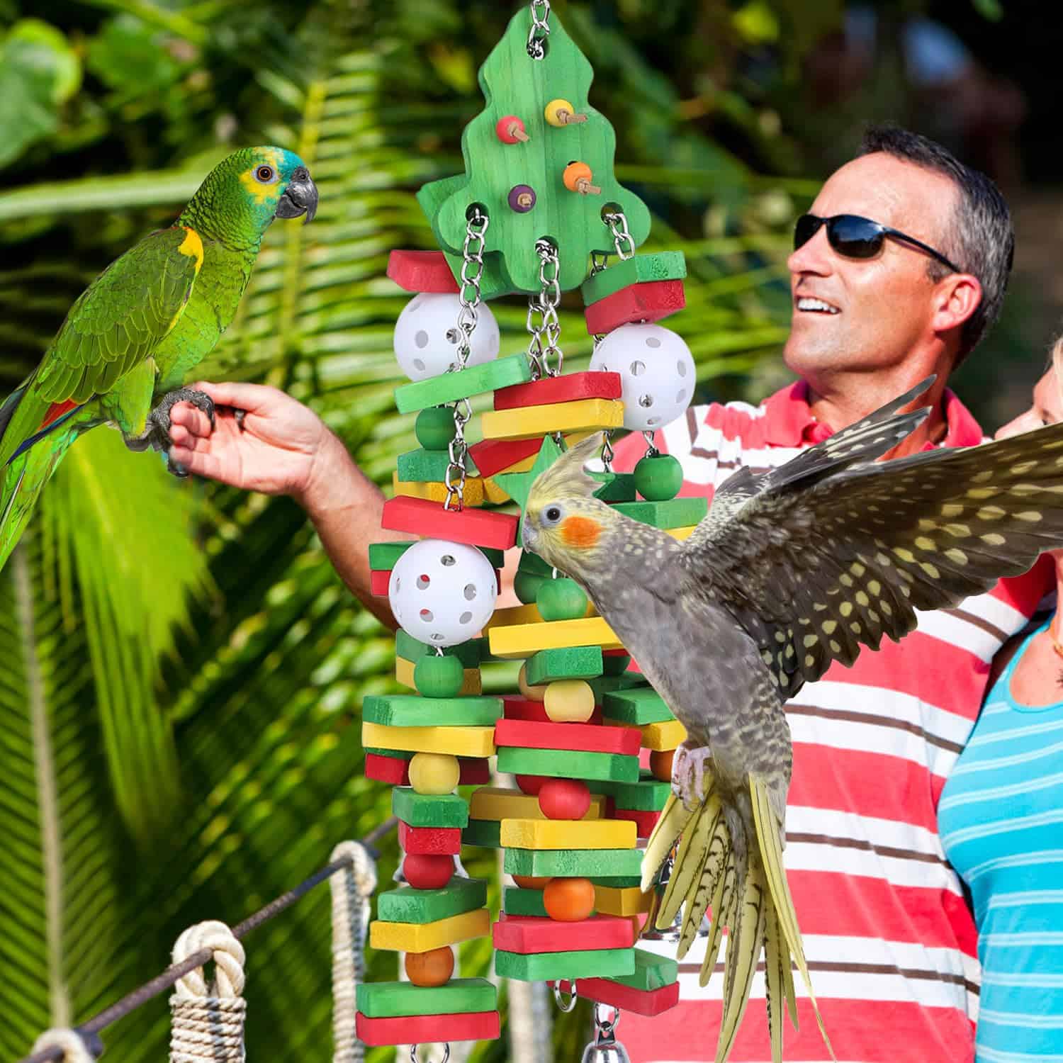 Juguetes para Loros GATMAHE, Juguetes Grandes para Loros, - Imagen 7