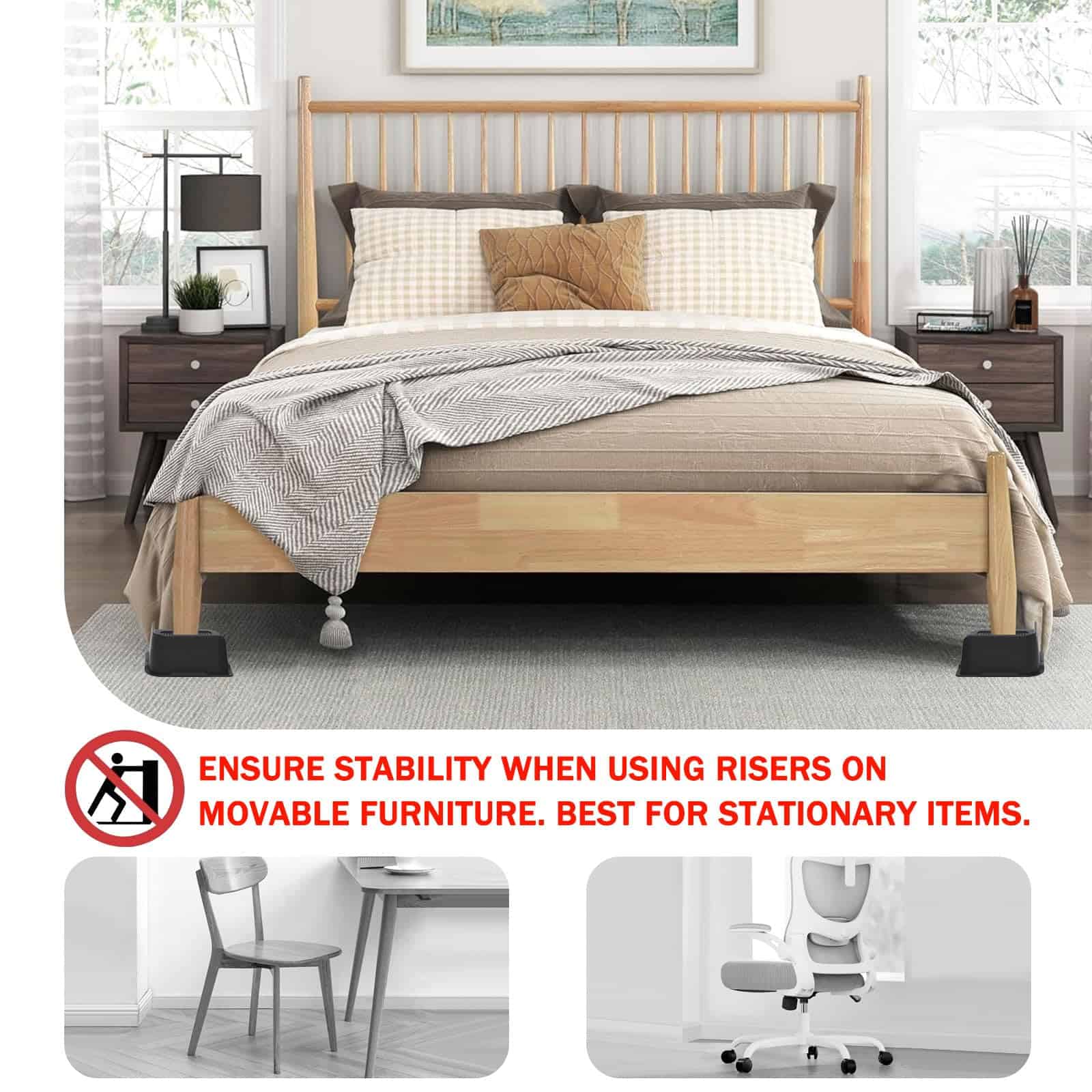 Elevadores de Cama de 2 Pulgadas ANNKUT Heavy Duty, - Imagen 5