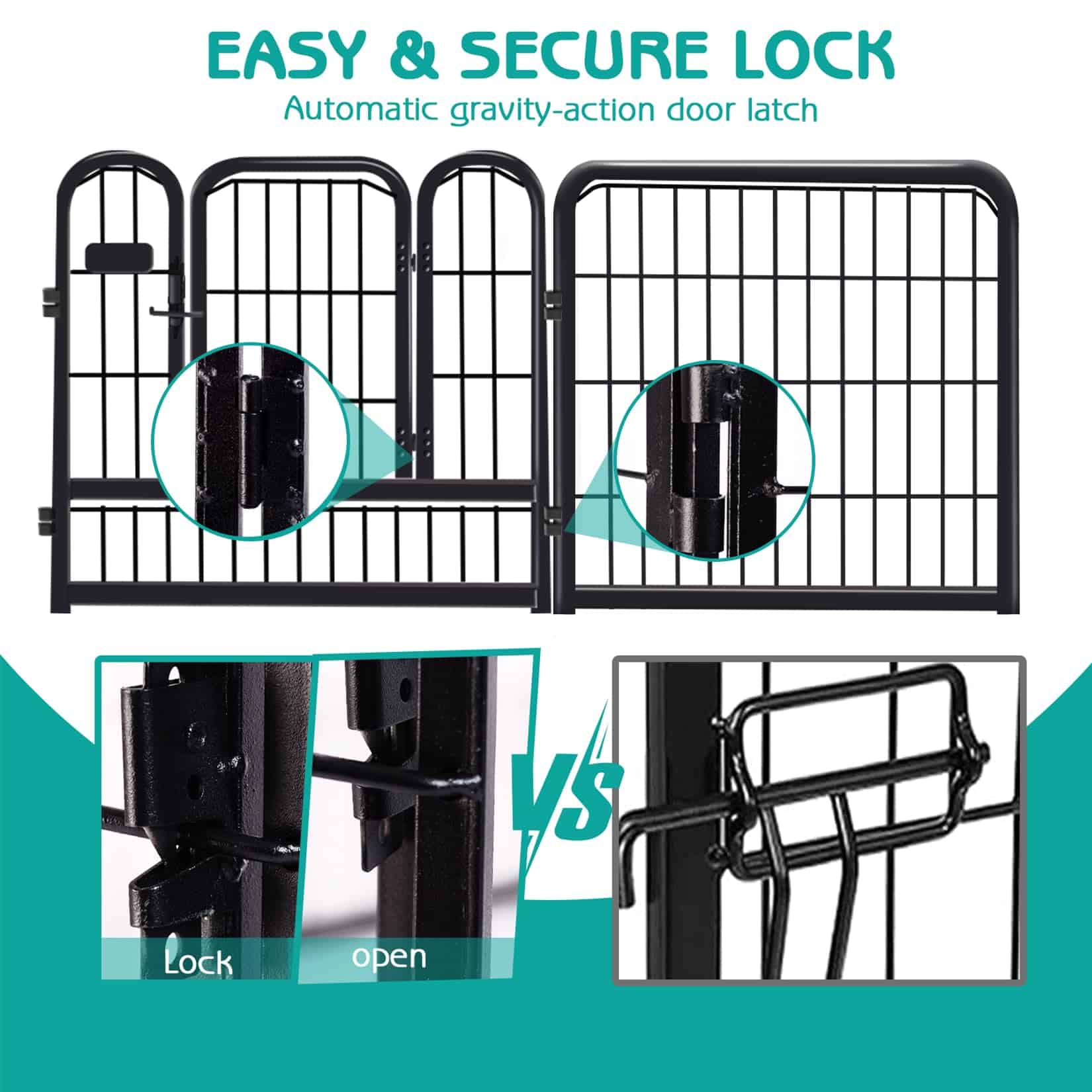 Parque para Perros de 24" 8 Paneles Diseñado para Uso en - Imagen 8