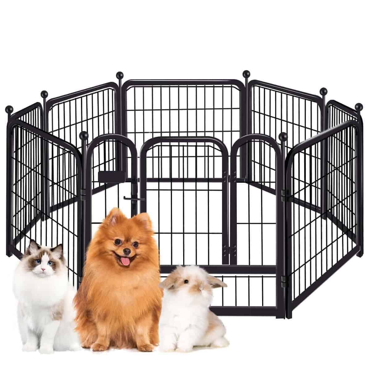 Parque para Perros de 24" 8 Paneles Diseñado para Uso en