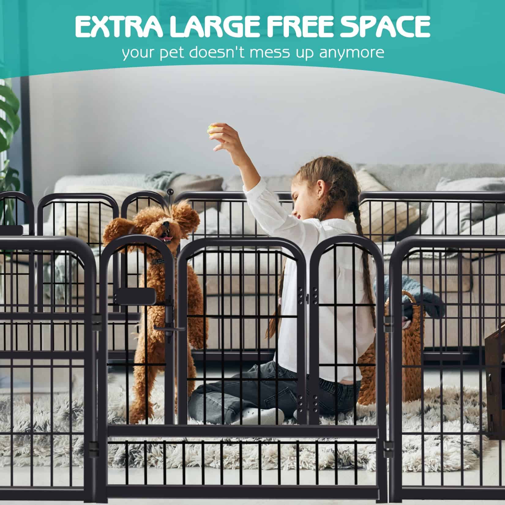 Parque para Perros de 24" 8 Paneles Diseñado para Uso en - Imagen 7